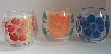 Handicrafts - Flower Glass Candle holders.