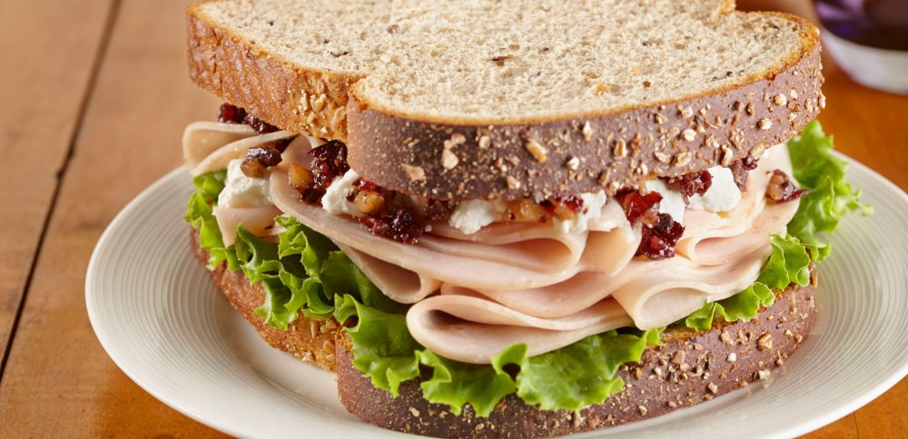 turkey sandwich but missing a side.