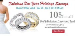 Diamond Gold-Palladium Band-10% - Discount.